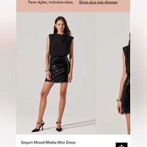 NWOT Astr Black Sequin Mini Cocktail Dress